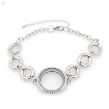 Lovely stainless steel silver circle of life locket bracelet bangle